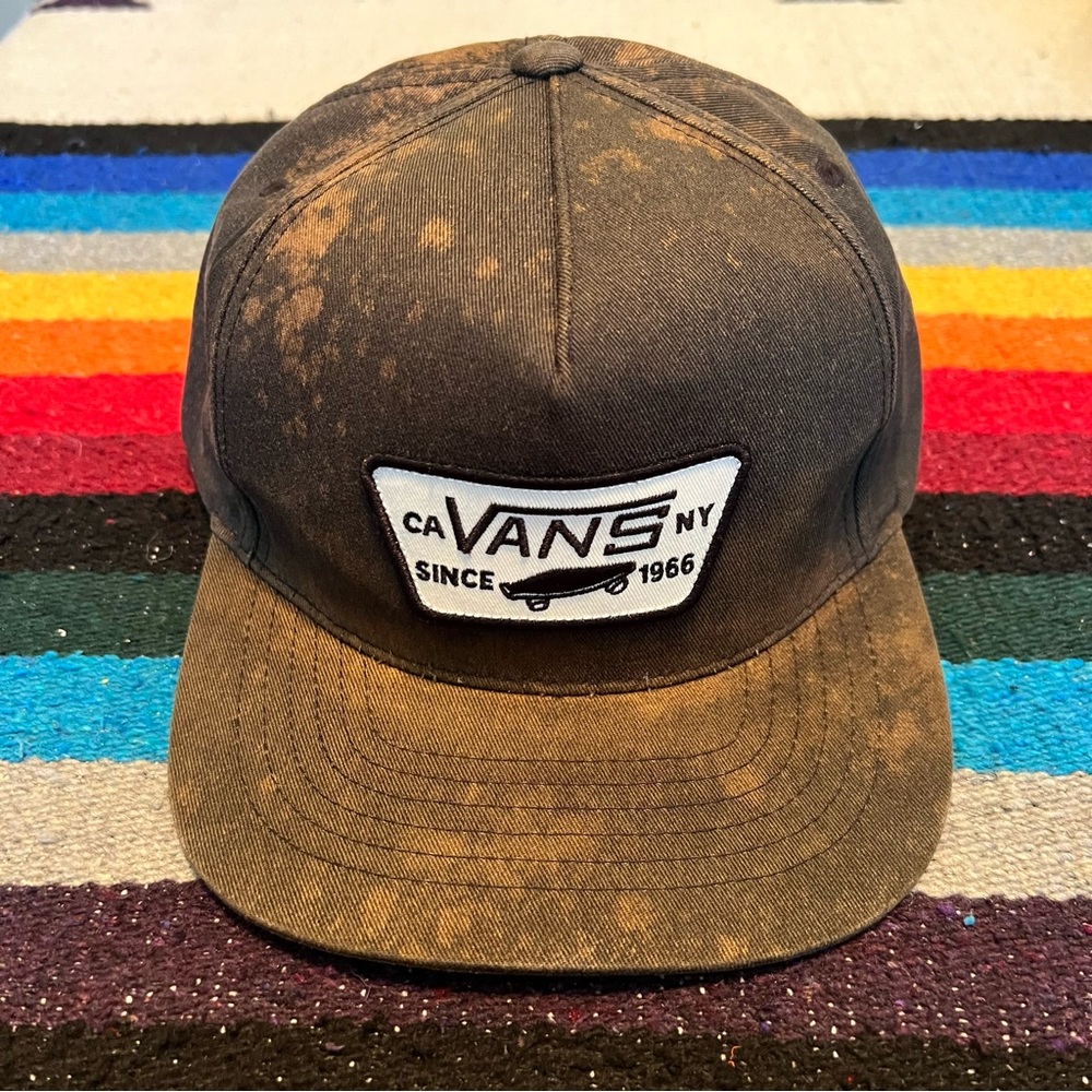 Vans Patch Snapback Hat Custom Hand Bleached Hand… - image 2